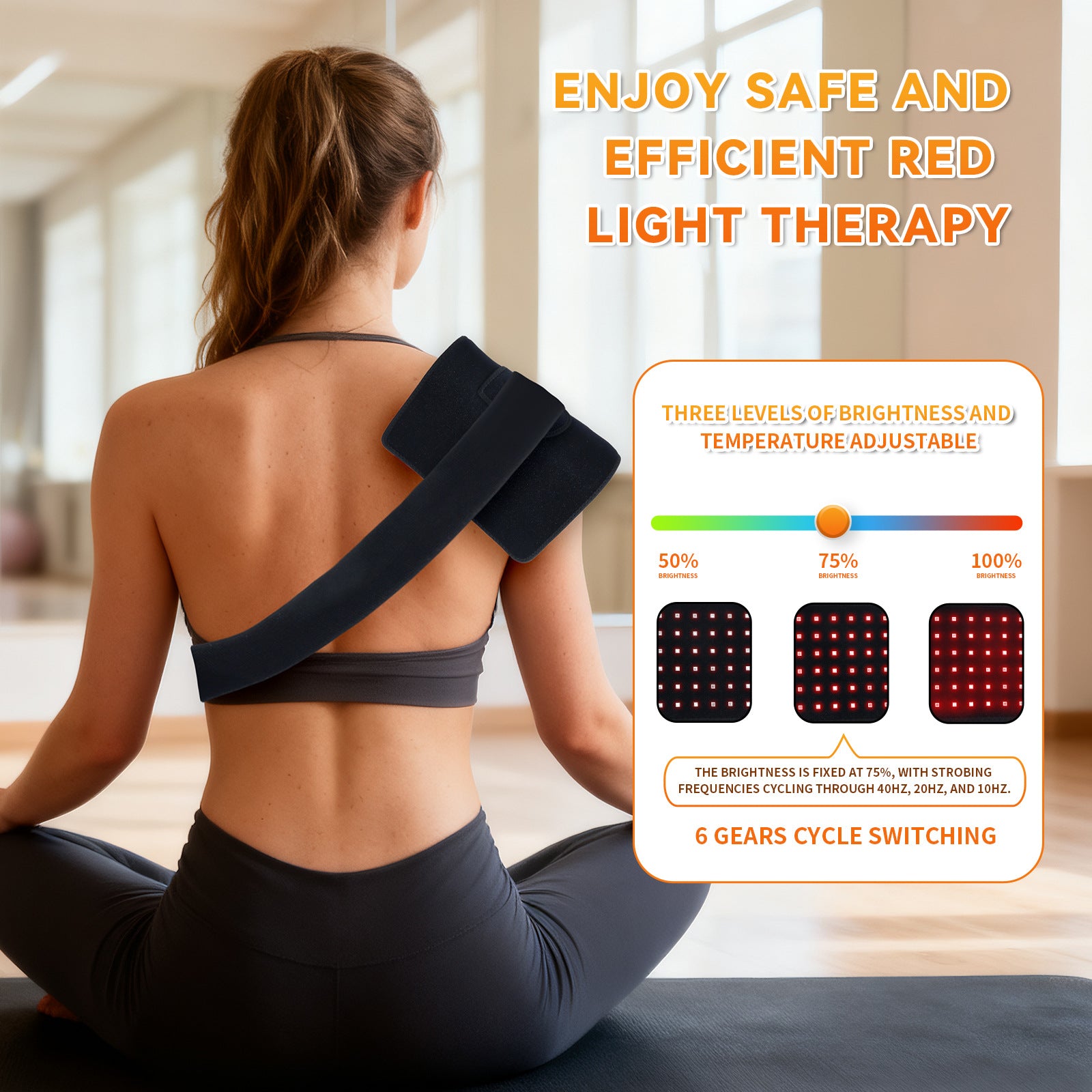STIMMAX 2 in 1 Adjustable Red Light Therapy + Massager adjustable strap